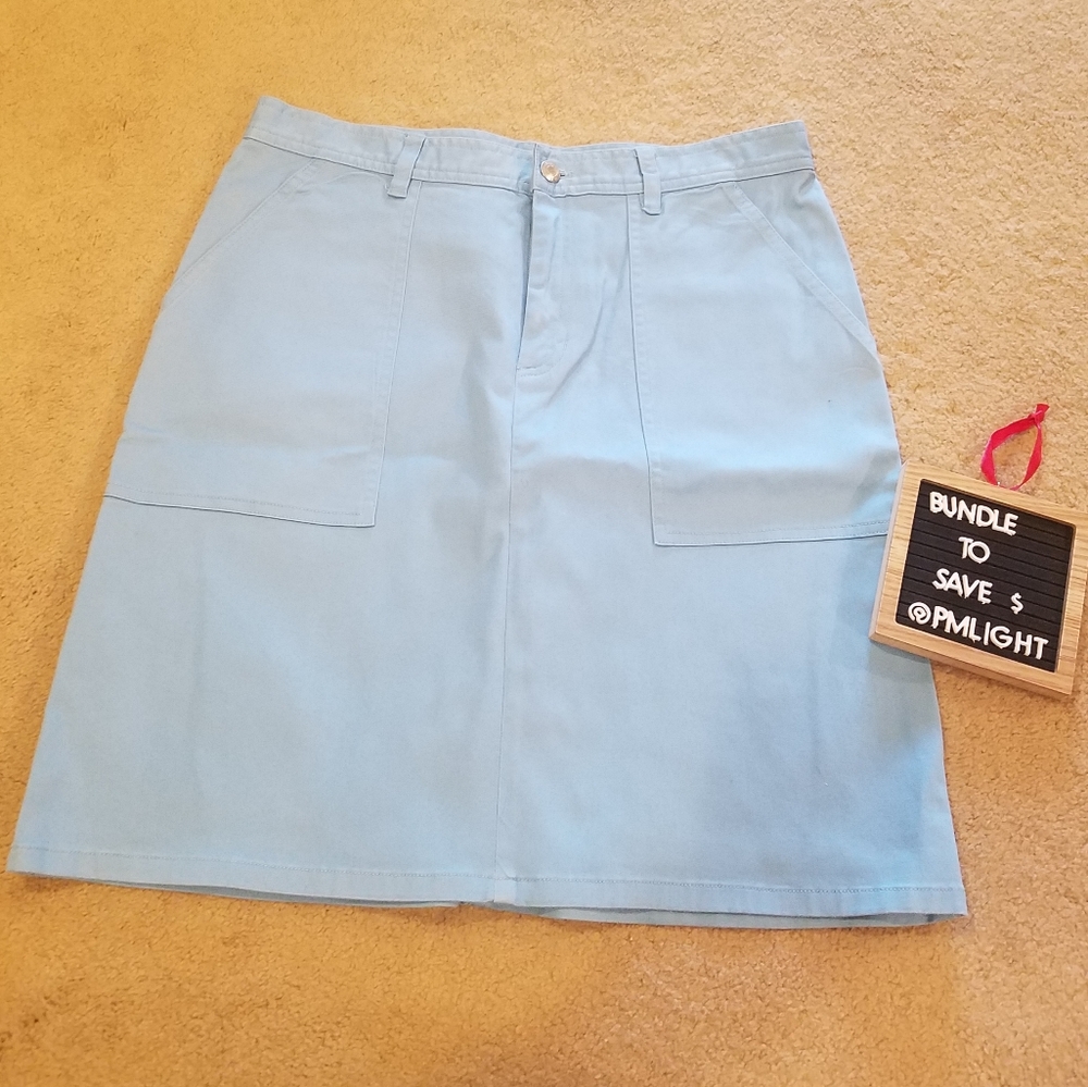Lauren Ralph Lauren Powder Blue Denim Skirt 10/12